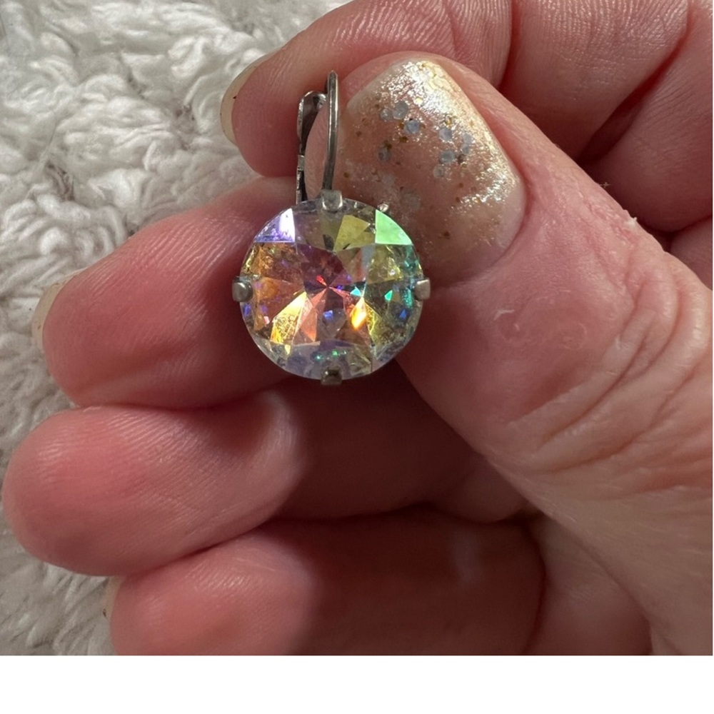 Iridescent Crystal Drop Earrings